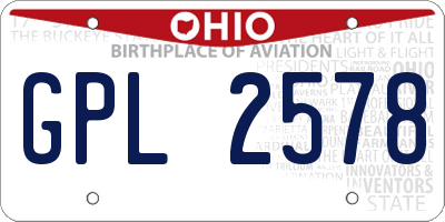 OH license plate GPL2578