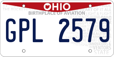 OH license plate GPL2579