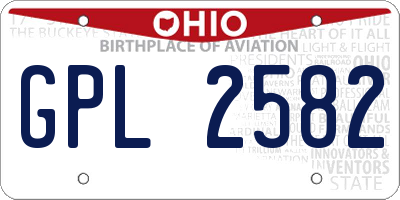 OH license plate GPL2582