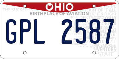 OH license plate GPL2587