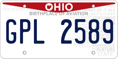 OH license plate GPL2589