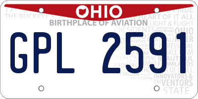 OH license plate GPL2591