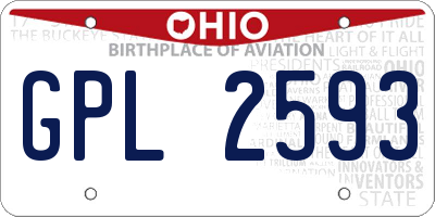 OH license plate GPL2593