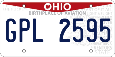 OH license plate GPL2595