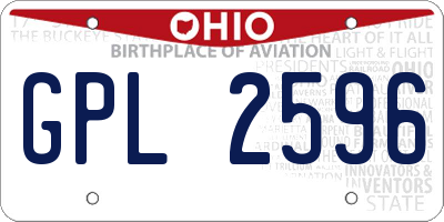 OH license plate GPL2596