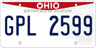 OH license plate GPL2599