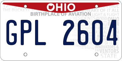 OH license plate GPL2604