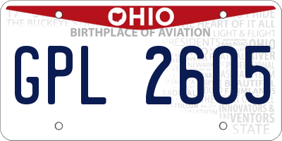 OH license plate GPL2605