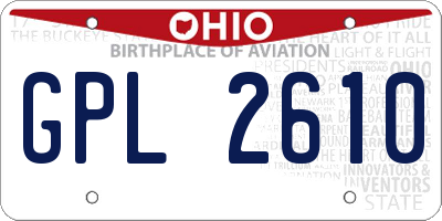 OH license plate GPL2610