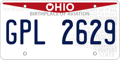 OH license plate GPL2629