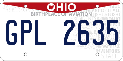 OH license plate GPL2635