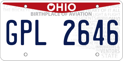 OH license plate GPL2646