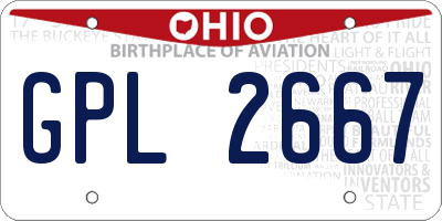 OH license plate GPL2667
