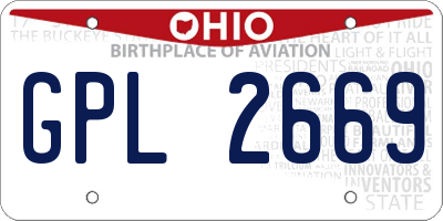 OH license plate GPL2669