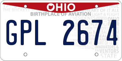 OH license plate GPL2674