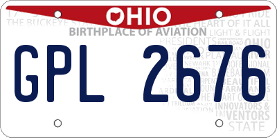 OH license plate GPL2676