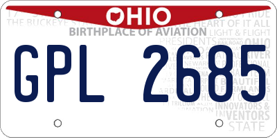 OH license plate GPL2685
