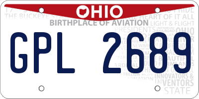 OH license plate GPL2689