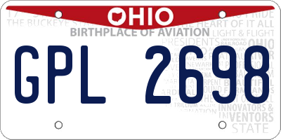 OH license plate GPL2698