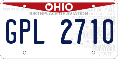 OH license plate GPL2710
