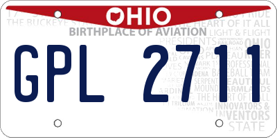 OH license plate GPL2711