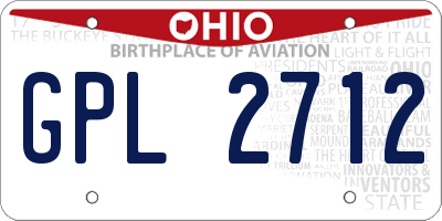OH license plate GPL2712