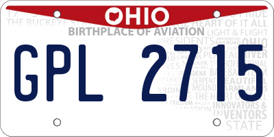 OH license plate GPL2715