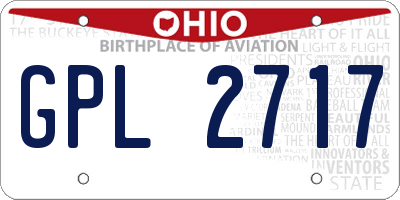 OH license plate GPL2717