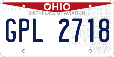 OH license plate GPL2718