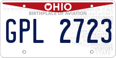 OH license plate GPL2723