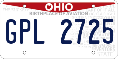 OH license plate GPL2725