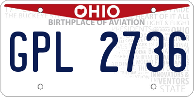 OH license plate GPL2736