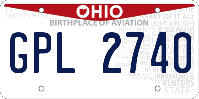 OH license plate GPL2740