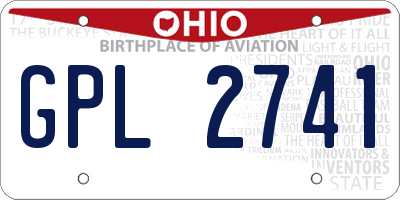 OH license plate GPL2741