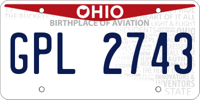 OH license plate GPL2743