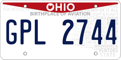 OH license plate GPL2744