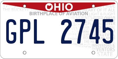OH license plate GPL2745