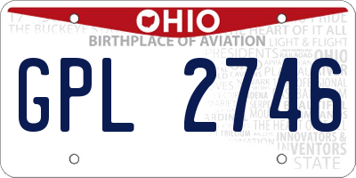 OH license plate GPL2746