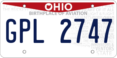 OH license plate GPL2747