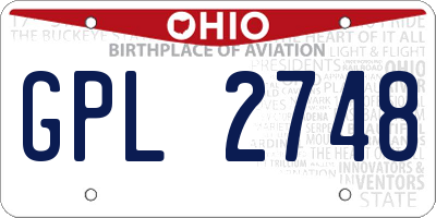 OH license plate GPL2748