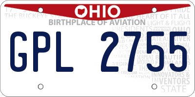 OH license plate GPL2755