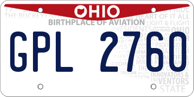 OH license plate GPL2760