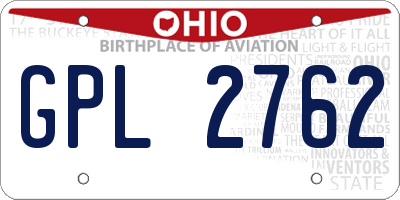 OH license plate GPL2762