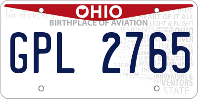OH license plate GPL2765