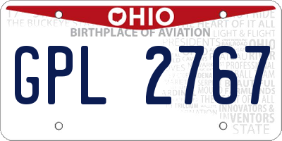 OH license plate GPL2767