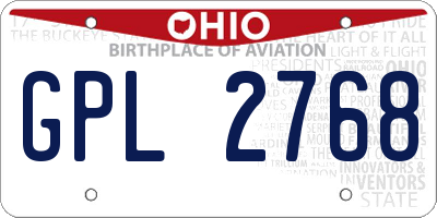 OH license plate GPL2768