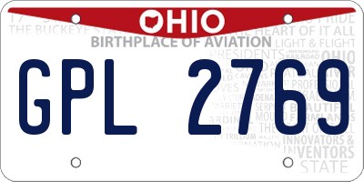 OH license plate GPL2769