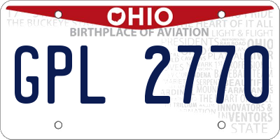OH license plate GPL2770