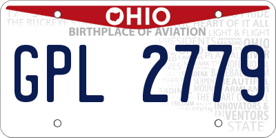 OH license plate GPL2779