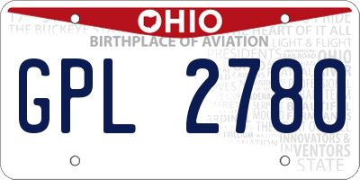 OH license plate GPL2780
